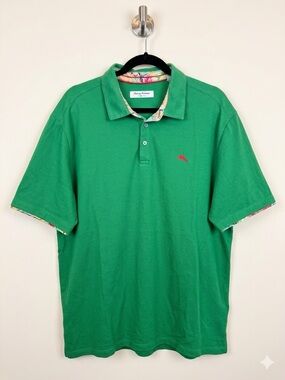 EUCTommy Bahama Bright Green Polo with Subtle Coral Logo